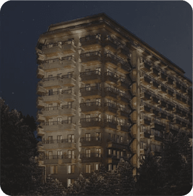 Three tower blocks at Serene Heights Nathia Gali hotel and resort